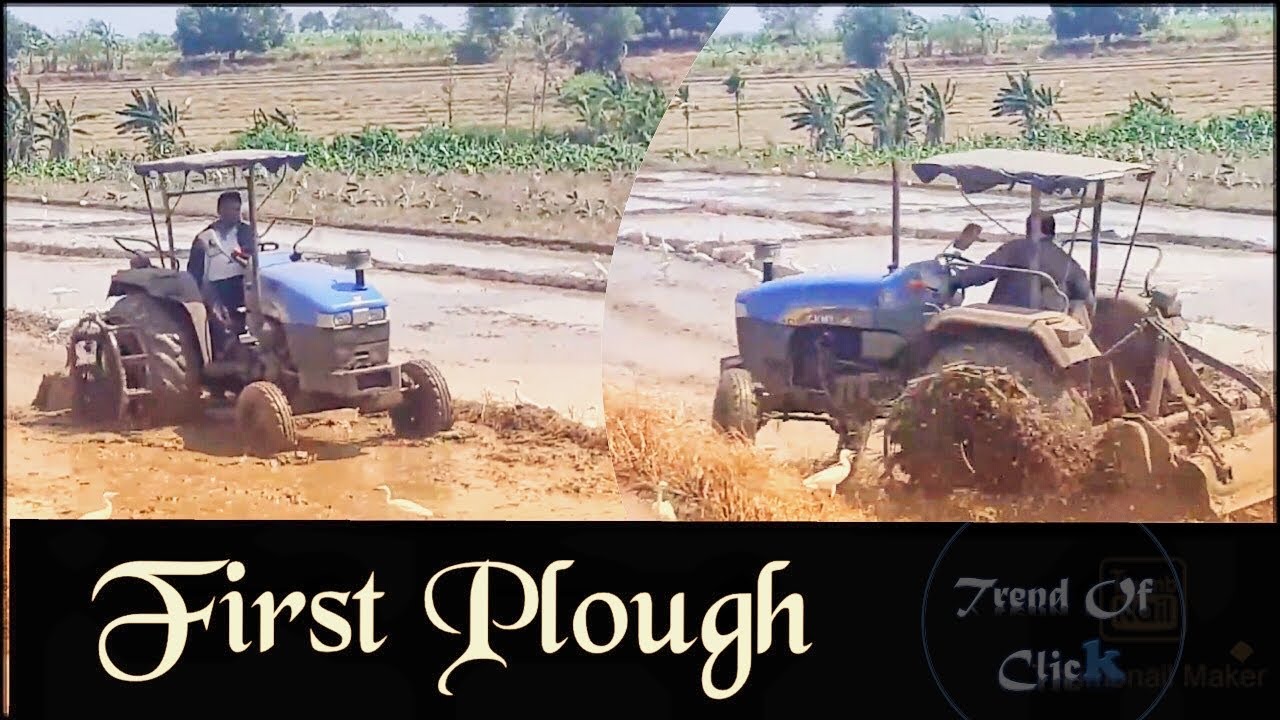 The First Plough Using New Hollend Tractor #Trend_of_Click