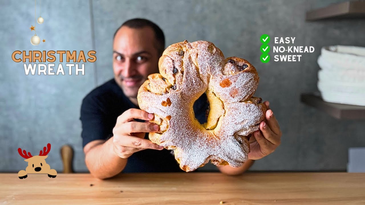 Easiest Sweet Bread Christmas Wreath