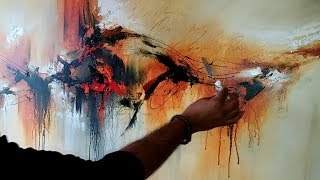 Abstract painting / Demonstration of abstract painting 'Painted Rythm' / Acrylics