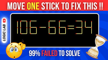 🧩 Ep:13 | Logic Lab | Can You Solve These Tricky Matchstick Math Puzzles?" | Answers Inside! #puzzle