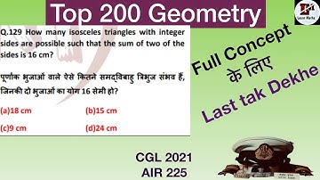 How many isosceles triangles with integer sides are possible such that the sum of the sides is 16 cm