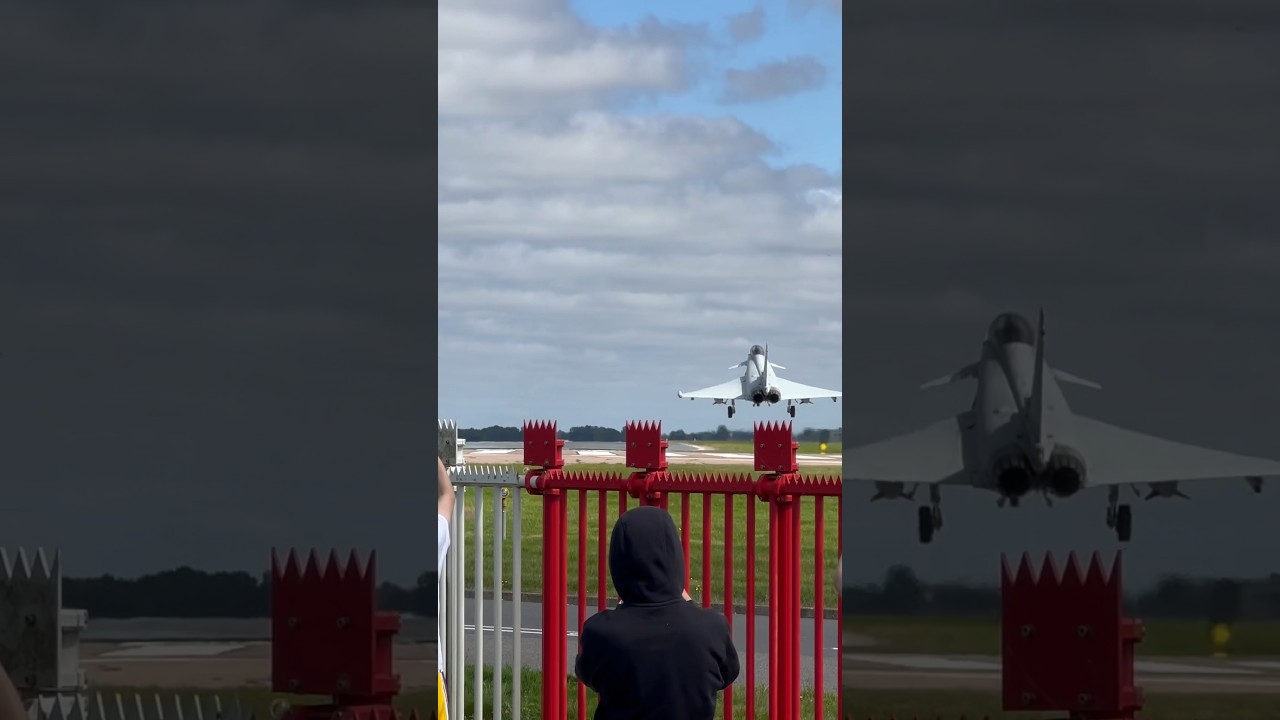 Euro fighters coming in for a landing at RAF Coningsby. #typhoon #rafconingsby #eurofightertyphoon