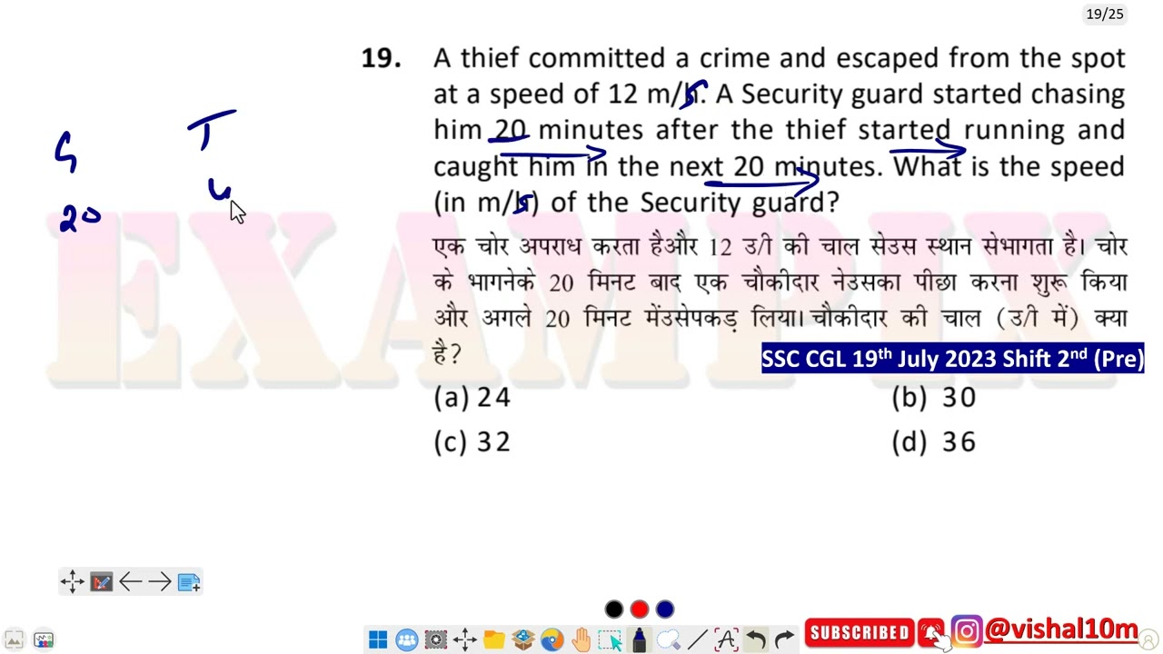 A thief committed a crime and escaped from the spot at a speed of 12 m/h. A Security guard started