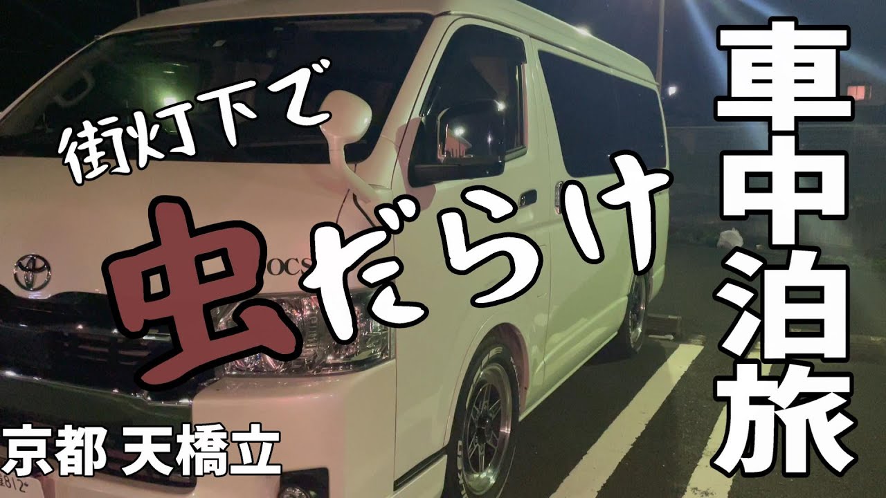 【車中泊旅】京都旅！天橋立編 我が家のハイエースが虫まみれ！何があった？