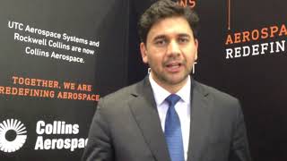 Talel Kamel, VP Middle East & Africa, Collins Aerospace briefing Chaitali Bag, ADU at IDEX 2019 P-1