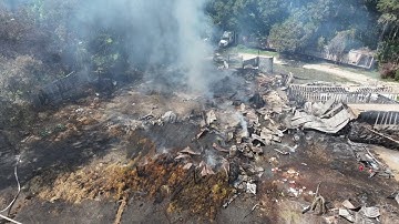Firefighters put out hot spots after feed store burned down in Reddick