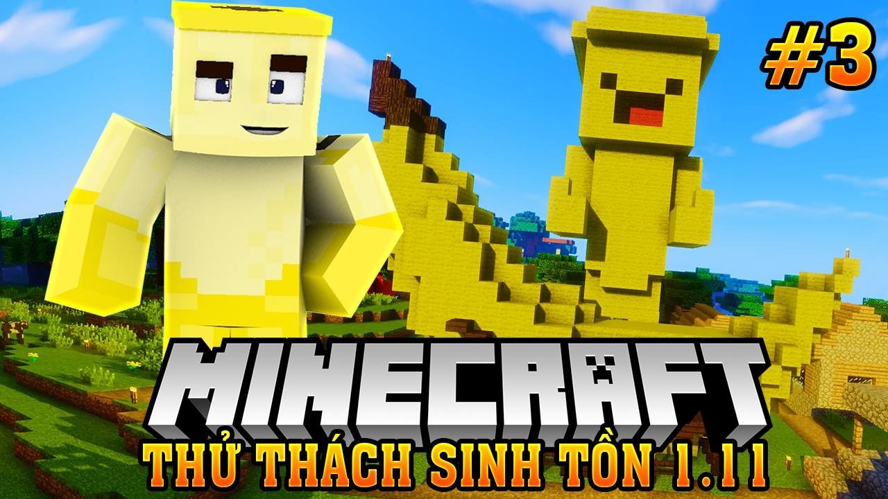 XÂY TƯỢNG OOPS BANANA (Minecraft Thử Thách Sinh Tồn 1.11 