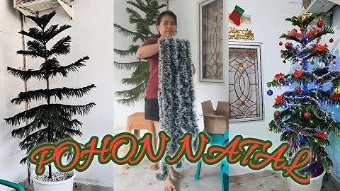 MENGHIAS POHON NATAL SEDERHANA MURAH MERIAH‼️PAKAI POHON DEPAN RUMAH🥰