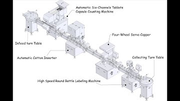 Complete Line-Capsule Counting Machine+Automatic Cotton Inserter+capper+labeler/AutoPack Co., Ltd.