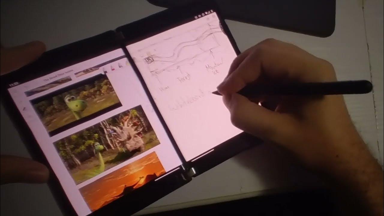 Microsoft Whiteboard on Surface Duo 2, Surface Pro X, and iPad Mini