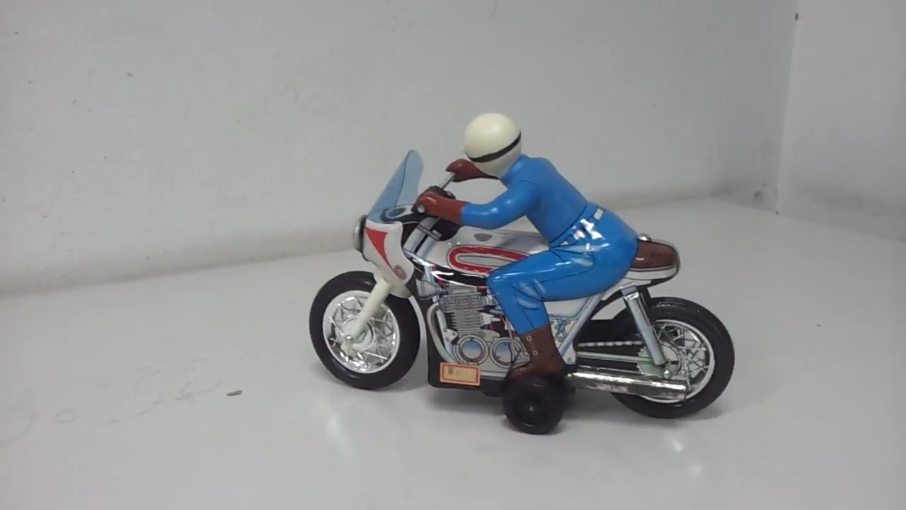Jouet Moto Police Usagiya Japon 1960 - Friction, Tôle, 24cm, Superbe état Avec Boîte