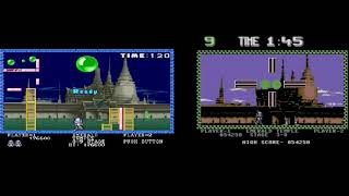 Double Longplay: Pang (Arcade/C64)
