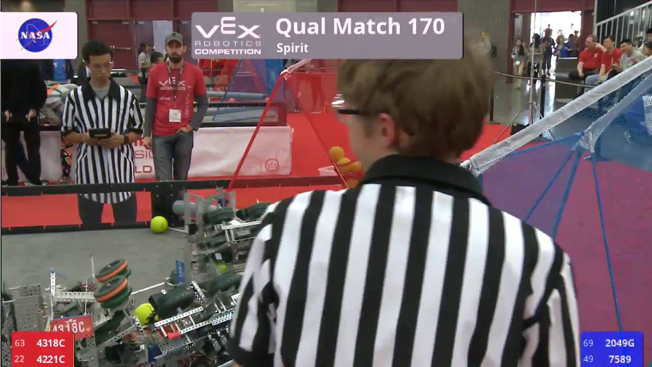 VEX Worlds 2016 - VRC Middle School - Spirit - Qual 170 (4318C 4221C) 175 vs 173 (2049G 7589)