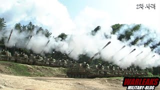 Сверхмощная южнокорейская самоходная артиллерийская установка K9 Thunder в действии