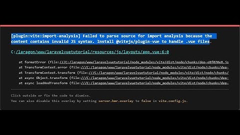 Failed to parse source for import analysis because the content contains invalid JS syntax [Solution]