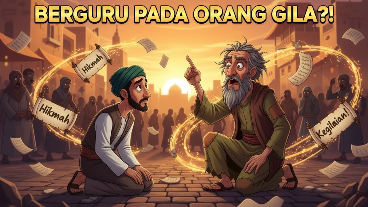 ABU NAWAS BERGURU PADA ORANG GILA | KISAH LUCU ABU NAWAS