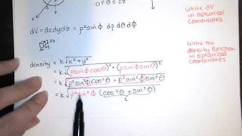 Problem 14.7.036 - Use spherical coordinates to find mass, given density. - Calc III HW Help