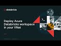 Setup azure databricks workspace with vnet injection