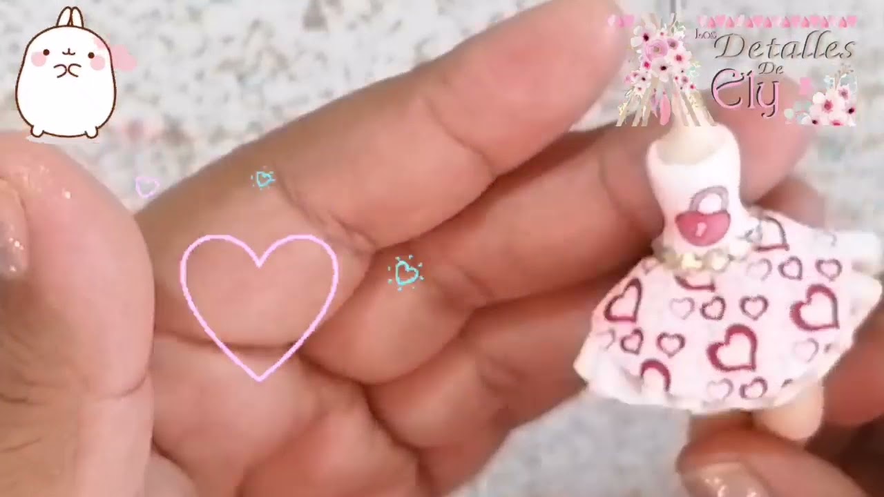 niña corazones/porcelana fría/ pasta flexible ❤️/ San Valentín 