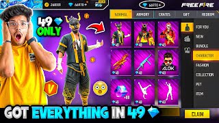 Free Fire I Bought Everything In 49 Diamonds😍💎 Poor To Rich In 10mins -Garena Free Fire