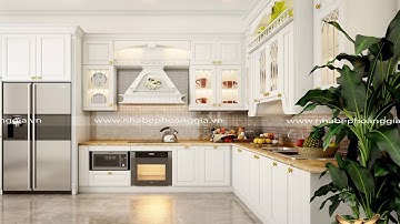 Bộ Sưu Tập Mẫu Tủ Bếp Tân Cổ Điển Sơn Trắng Độc Đáo, Sang Trọng