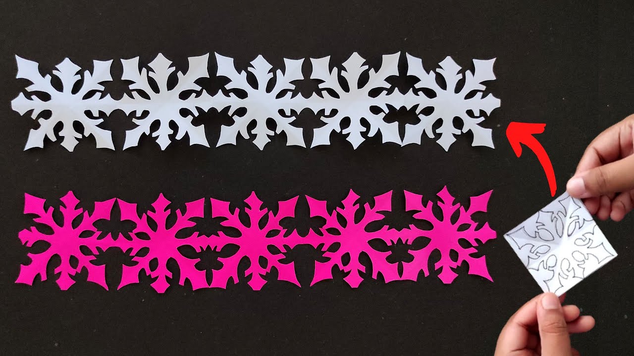 Chain Cut Snowflakes Paper Chain Snowflakes For Christmas Decorations