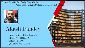 Congrats ,Akash Pandey | Electronics Engineer | Salary 3 LPA | Joined as System Engineer in "IDEMIA"