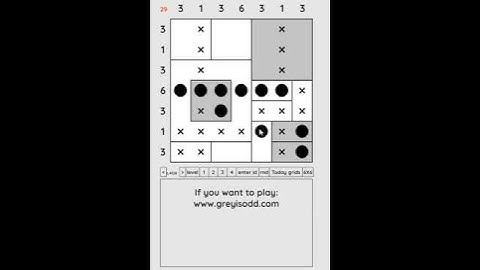 Grey is Odd - Today grids. Solution level 2 7X7 dated 05-11-2024 #logicpuzzles #logicgames  #games