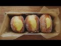 노오븐! 커스타드크림 듬뿍 도넛 : Vanilla custard cream filled doughnut | Honeykki 꿀키