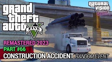GTA 5 NVE 100% Gameplay Walkthrough Part 66 - Construction Accident Random Event
