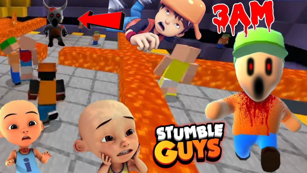 MAIN STUMBLE GUYS DI MINECRAFT JAM 3 PAGI! BOBOIBOY DAN UPIN IPIN
