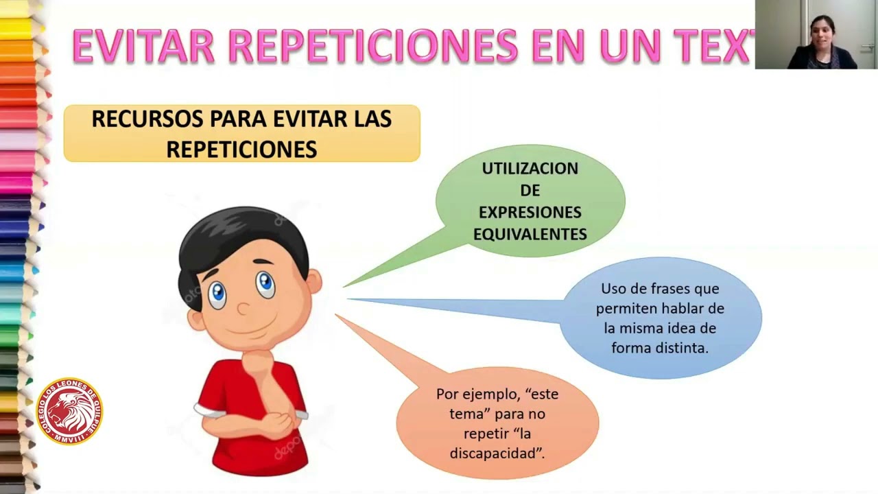 EVITAR REPETICIONES EN EL TEXTO - LENGUAJE 5º BÁSICO - YouTube