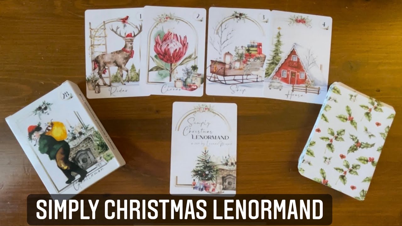 Cartes Oracle Lenormand Noël Vintage – Jeu De 36 Cartes Divinatoires Madame Lenormand Édition Christmas, Pochette Velours Incluse