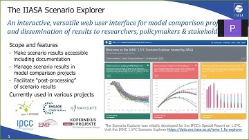 The IIASA Scenario Explorer infrastructure for model comparison projects