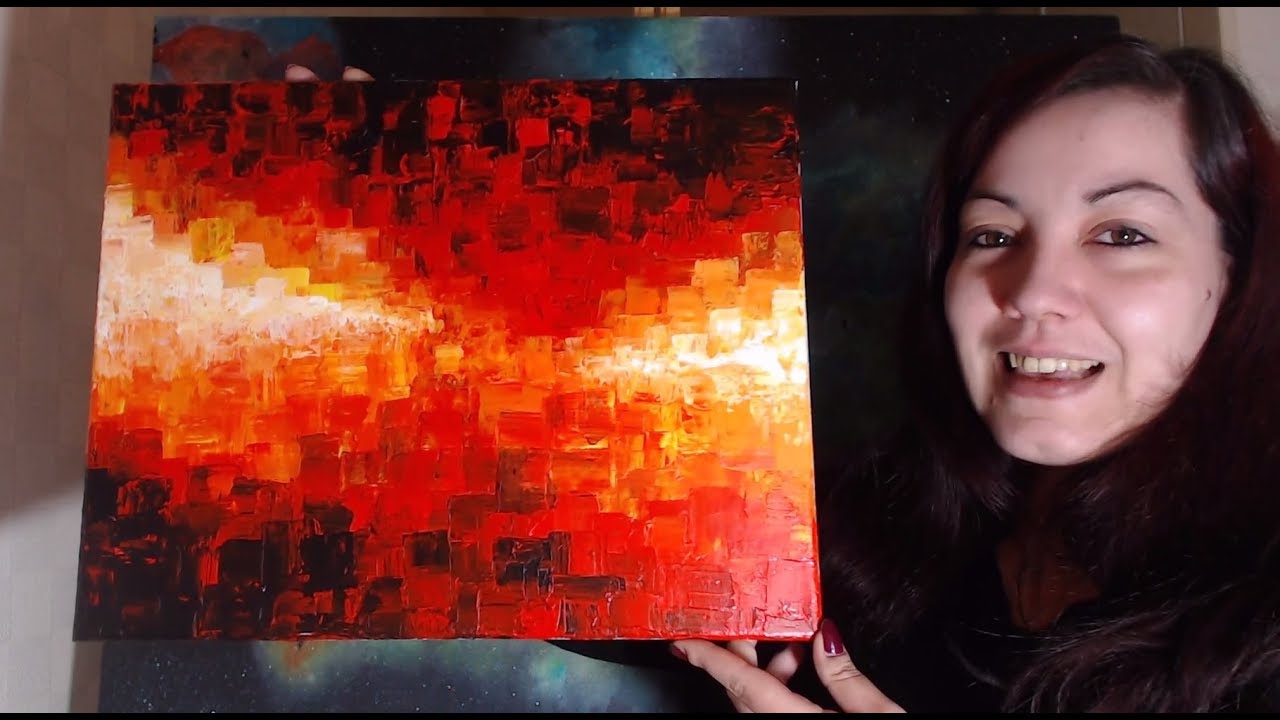 Peinture Abstraite au Couteau Speed Painting Acrylique