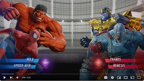 Red Hulk and Spider-man vs Thanos and Nemesis - MARVEL VS. CAPCOM: INFINITE