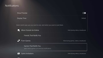 PS5: Adjust notification settings