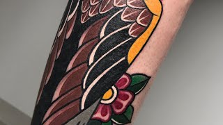 Traditional Eagle Tattoo Time Lapse | Cover Up Tattoo