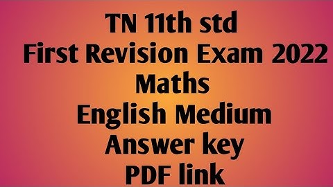 TN 11th std |Maths|First Revision exam 2022|english medium |answer key|pdf link @High tech