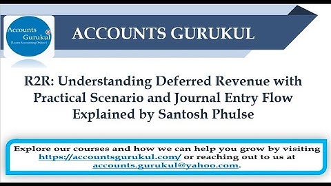 R2R: Understanding Deferred Revenue with Practical Scenario & Journal Entry Flow with Santosh Phulse