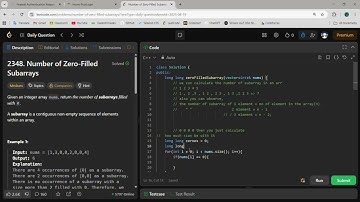 LeetCode 2348 | Number of Zero-Filled Subarrays | Step-by-Step Solution