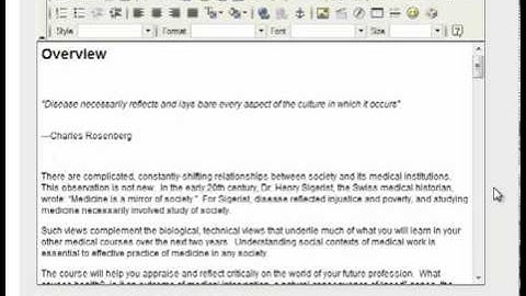 Creating a Sakai Site 7 - Adding Syllabus and Pasting from Microsoft Word