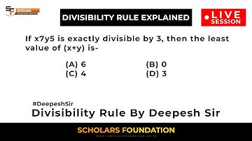Learn Problem Solving on Divisibility Rule | Divisibility Rule With Example by Deepesh Sir