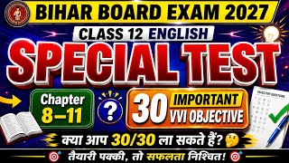 Class 12 English Chapter 8 to 11 Special Test | 30 Important Objective Questions | Bihar Board 2027