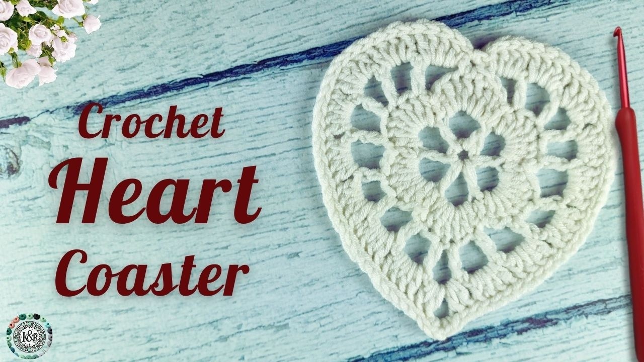 Simple Crochet Heart Coaster | Handmade Valentine Gift Idea
