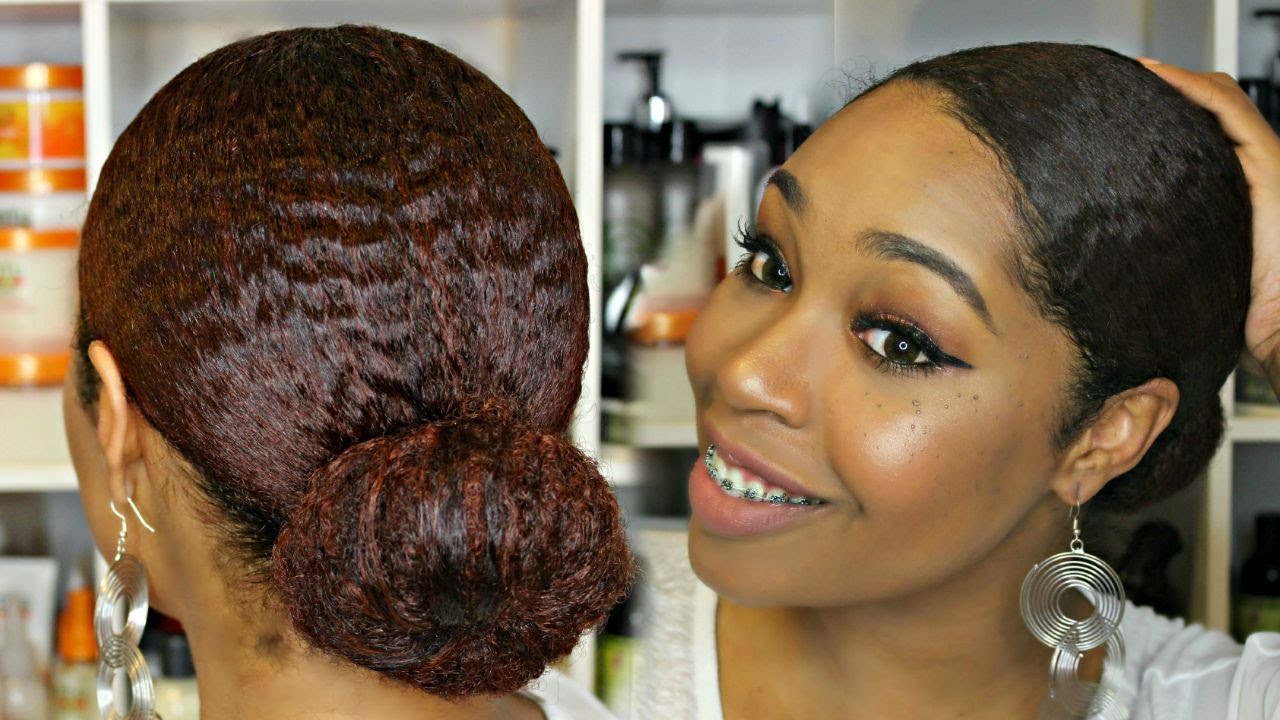 Natural Hair | Slick Bun + Soft Glam Get Ready Wit - YouTube