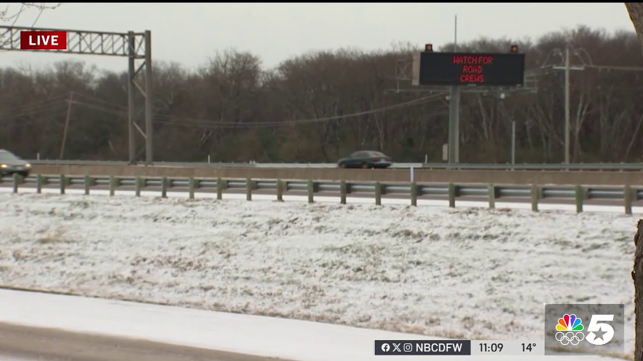 Drivers encouraged to use caution on icy roads in Arlington - YouTube