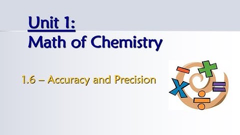 1.6 - Accuracy and Precision I Uncertainty I Percent Error I Unit 1 - Math of Chem I Regents Chem