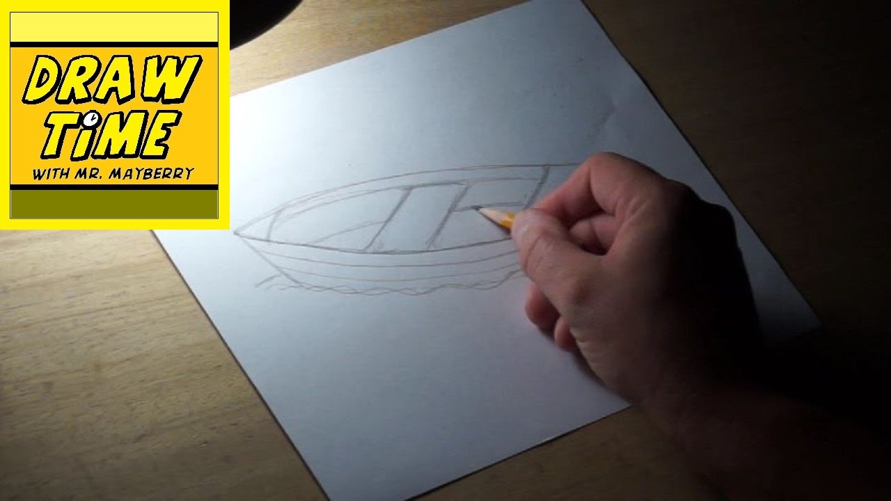 How to Draw a Fishing Boat - YouTube