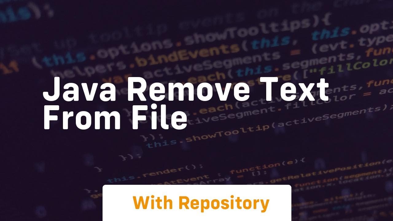 java remove text from file - YouTube